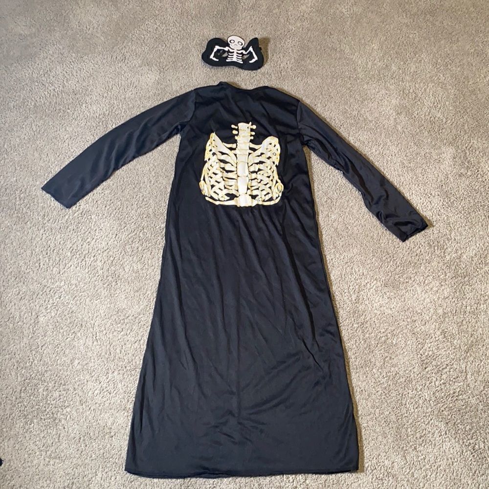 Kids Skeleton Dress Halloween Costume Size 7-9